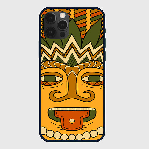 Чехол iPhone 12 Pro Max Polynesian tiki CHILLING / 3D-Черный – фото 1