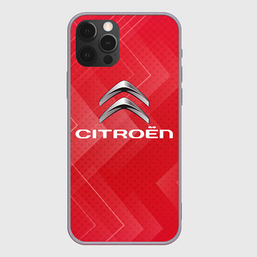 Чехол iPhone 12 Pro Max Citroёn abstraction / 3D-Серый – фото 1