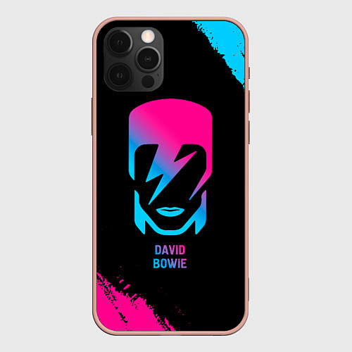 Чехол iPhone 12 Pro Max David Bowie - neon gradient / 3D-Светло-розовый – фото 1