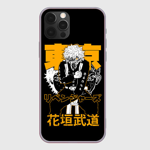 Чехол iPhone 12 Pro Max Глава первого отряда тосвы - Такемичи / 3D-Серый – фото 1