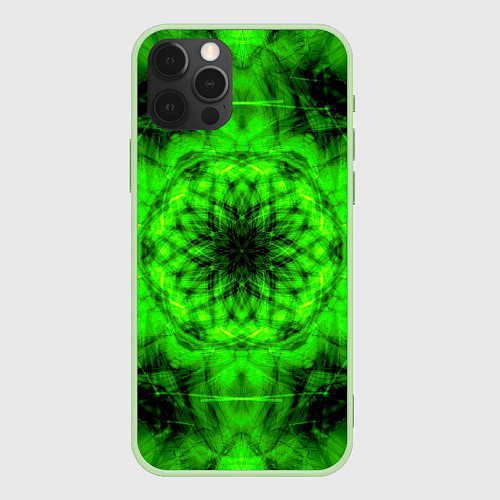 Чехол iPhone 12 Pro Max Abstract Flower / 3D-Салатовый – фото 1