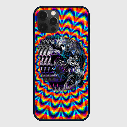 Чехол iPhone 12 Pro Max Психоделика - античная иллюзия / 3D-Черный – фото 1