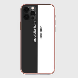 Чехол для iPhone 12 Pro Max Equilibrium keeper хранитель равновесия с чёрно-бе, цвет: 3D-светло-розовый