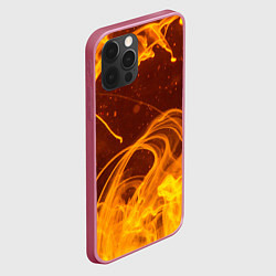 Чехол для iPhone 12 Pro Max Абстрактные языки пламени из красок, цвет: 3D-малиновый — фото 2