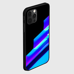 Чехол для iPhone 12 Pro Max Яркие неоновые линии, цвет: 3D-черный — фото 2