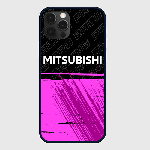 Чехол iPhone 12 Pro Max Mitsubishi pro racing: символ сверху / 3D-Черный – фото 1