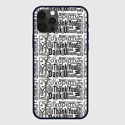 Чехол iPhone 12 Pro Max Thank you quote / 3D-Черный – фото 1