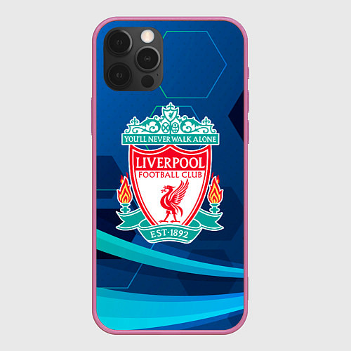 Чехол iPhone 12 Pro Max Liverpool Абстракция / 3D-Малиновый – фото 1