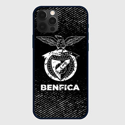 Чехол iPhone 12 Pro Max Benfica с потертостями на темном фоне