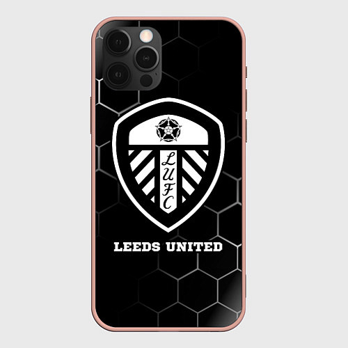 Чехол iPhone 12 Pro Max Leeds United sport на темном фоне / 3D-Светло-розовый – фото 1