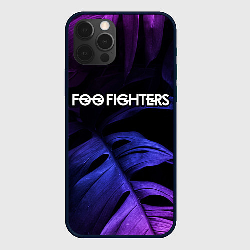 Чехол iPhone 12 Pro Max Foo Fighters neon monstera / 3D-Черный – фото 1