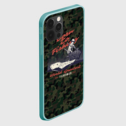 Чехол для iPhone 12 Pro Max Рыболовный камуфляж, цвет: 3D-мятный — фото 2