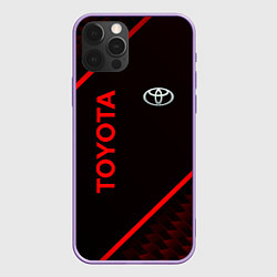 Чехол iPhone 12 Pro Max Toyota Красная абстракция