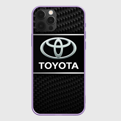 Чехол iPhone 12 Pro Max Toyota Карбон / 3D-Сиреневый – фото 1