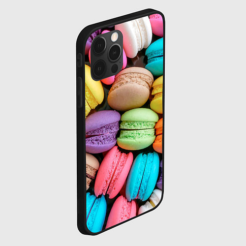 Чехол iPhone 12 Pro Max Цветные Макаруны / 3D-Черный – фото 2