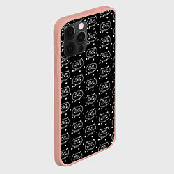 Чехол для iPhone 12 Pro Max Хмурые Мордочки Котов и Снежинки, цвет: 3D-светло-розовый — фото 2