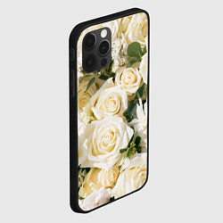 Чехол для iPhone 12 Pro Max Белые Розы, беззащитны шипы, цвет: 3D-черный — фото 2