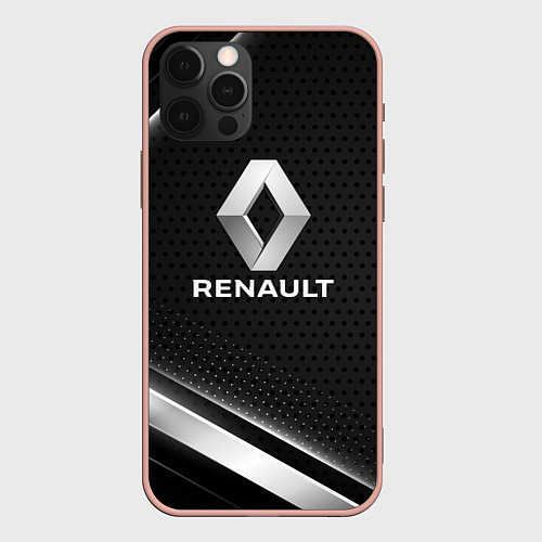 Чехол iPhone 12 Pro Max Renault абстракция / 3D-Светло-розовый – фото 1