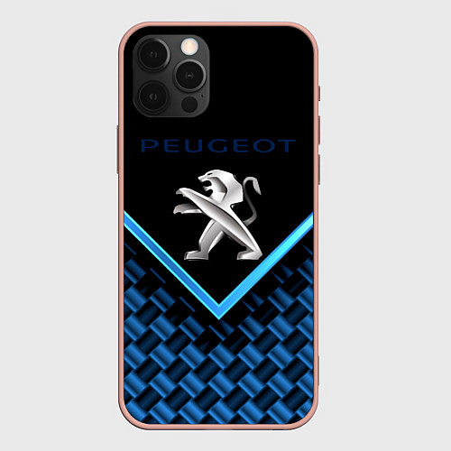 Чехол iPhone 12 Pro Max Peugeot абстракция sport / 3D-Светло-розовый – фото 1