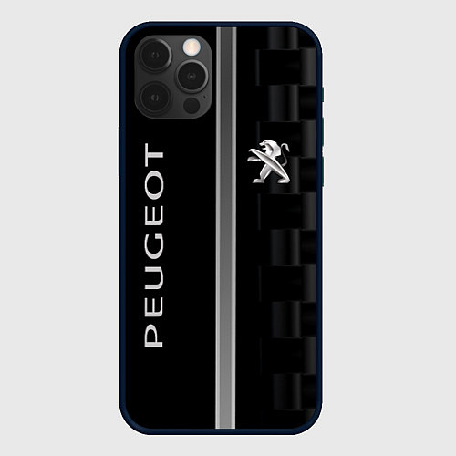 Чехол iPhone 12 Pro Max Peugeot карбон абстракция / 3D-Черный – фото 1