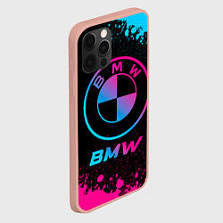 Чехол для iPhone 12 Pro Max BMW - neon gradient, цвет: 3D-светло-розовый — фото 2