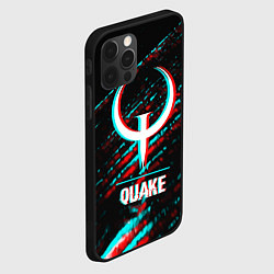 Чехол для iPhone 12 Pro Max Quake в стиле glitch и баги графики на темном фоне, цвет: 3D-черный — фото 2