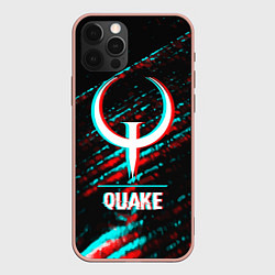 Чехол iPhone 12 Pro Max Quake в стиле glitch и баги графики на темном фоне