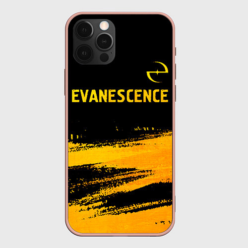 Чехол iPhone 12 Pro Max Evanescence - gold gradient: символ сверху / 3D-Светло-розовый – фото 1