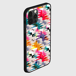 Чехол для iPhone 12 Pro Max Многоцветный абстрактный геометрический, цвет: 3D-черный — фото 2