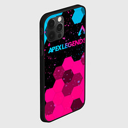 Чехол для iPhone 12 Pro Max Apex Legends - neon gradient: символ сверху, цвет: 3D-черный — фото 2