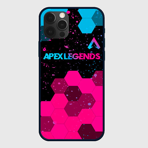 Чехол iPhone 12 Pro Max Apex Legends - neon gradient: символ сверху / 3D-Черный – фото 1