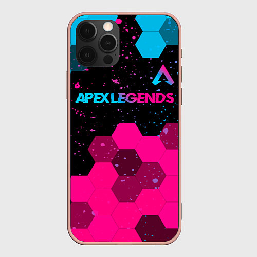Чехол iPhone 12 Pro Max Apex Legends - neon gradient: символ сверху / 3D-Светло-розовый – фото 1