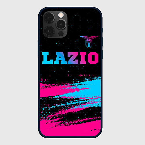 Чехол iPhone 12 Pro Max Lazio - neon gradient: символ сверху / 3D-Черный – фото 1