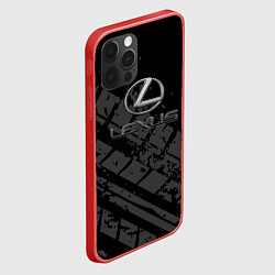 Чехол для iPhone 12 Pro Max Lexus - След шины, цвет: 3D-красный — фото 2