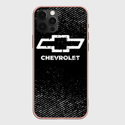 Чехол iPhone 12 Pro Max Chevrolet с потертостями на темном фоне