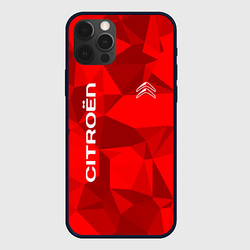 Чехол iPhone 12 Pro Max Citroёn - logo / 3D-Черный – фото 1