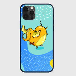 Чехол для iPhone 12 Pro Max Желтая слониха - балерина, цвет: 3D-черный