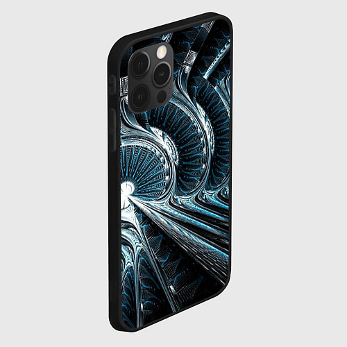 Чехол iPhone 12 Pro Max Кибернетический абстрактный тоннель / 3D-Черный – фото 2