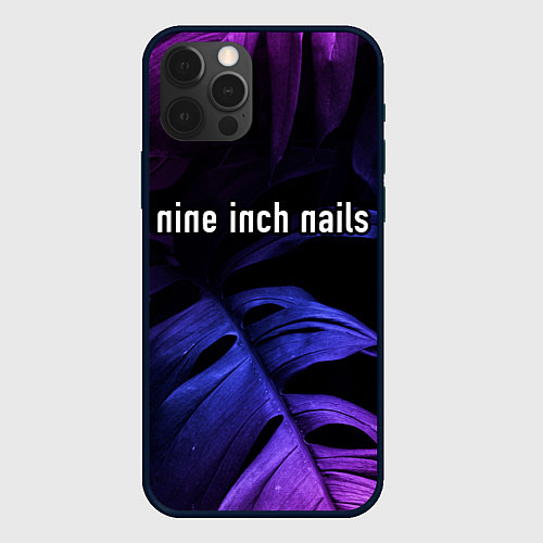 Чехол iPhone 12 Pro Max Nine Inch Nails neon monstera / 3D-Черный – фото 1