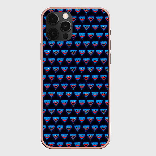 Чехол iPhone 12 Pro Max Poppy Playtime - Huggy Wuggy Pattern - без логотип / 3D-Светло-розовый – фото 1