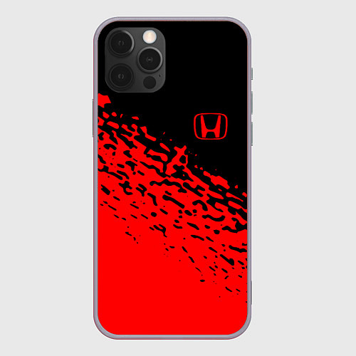 Чехол iPhone 12 Pro Max Honda - красные брызги / 3D-Серый – фото 1