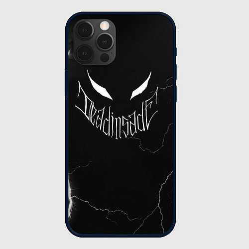Чехол iPhone 12 Pro Max Dead inside - Молнии на чёрном - Каллиграфический / 3D-Черный – фото 1