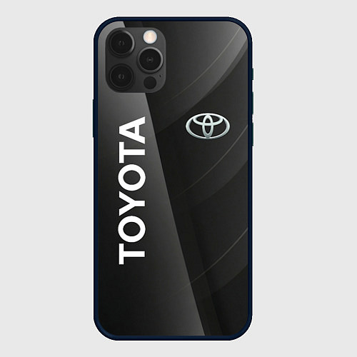 Чехол iPhone 12 Pro Max Toyota - серая абстракция / 3D-Черный – фото 1