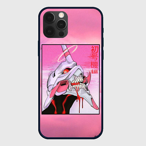 Чехол iPhone 12 Pro Max EVANGELION PINK Берсерк mode / 3D-Черный – фото 1