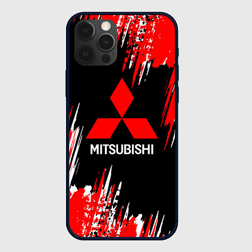 Чехол iPhone 12 Pro Max Mitsubishi - краска / 3D-Черный – фото 1