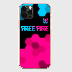 Чехол iPhone 12 Pro Max Free Fire - neon gradient: символ сверху