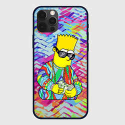 Чехол iPhone 12 Pro Max Барт Симпсон в тёмных очках считает бабло
