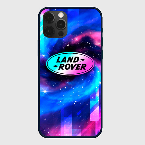 Чехол iPhone 12 Pro Max Land Rover неоновый космос / 3D-Черный – фото 1