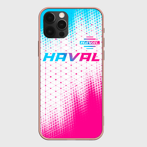 Чехол iPhone 12 Pro Max Haval neon gradient style: символ сверху / 3D-Светло-розовый – фото 1
