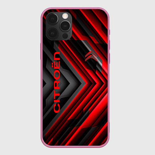 Чехол iPhone 12 Pro Max Citroёn - спорт / 3D-Малиновый – фото 1